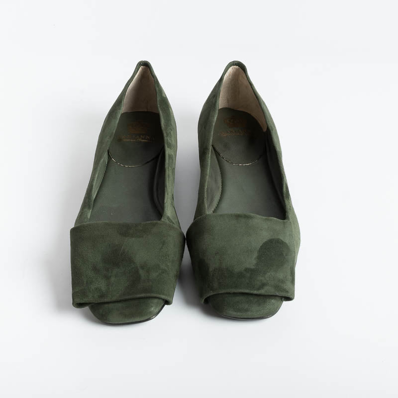 L 'ARIANNA - Ballerina BL1545 - Green Suede Shoes Woman L'Arianna