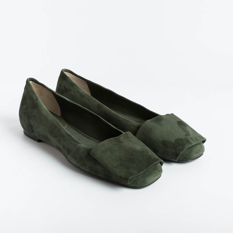 L 'ARIANNA - Ballerina BL1545 - Green Suede Shoes Woman L'Arianna