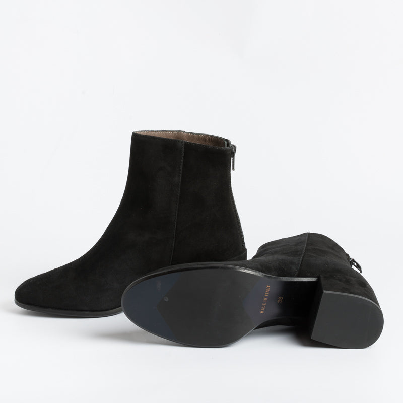CappellettoShop - Stivaletto - Amalfi S6517 - Camoscio Nero Scarpe Donna CAPPELLETTO 1948 