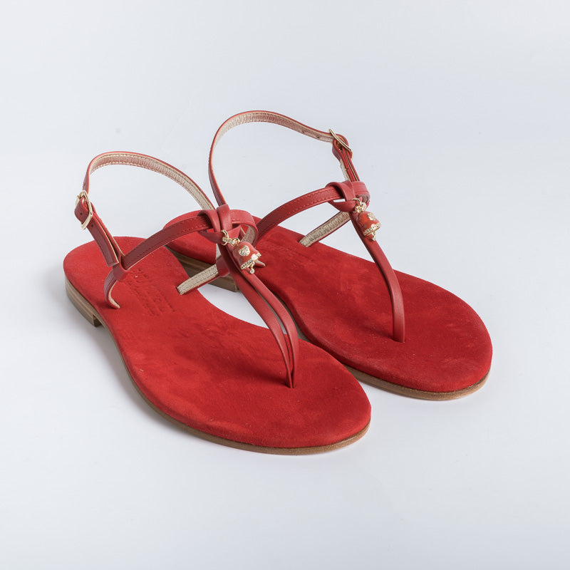 PAOLA FIORENZA - Thong sandal with knot - Red Shoes Woman PAOLA FIORENZA