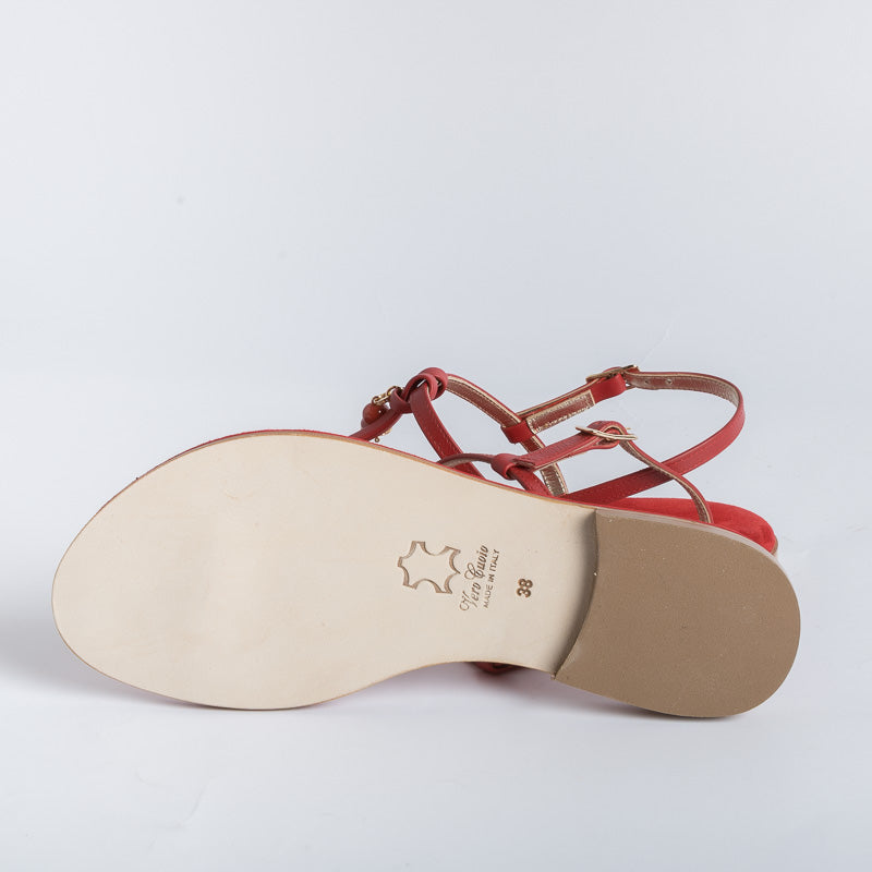 PAOLA FIORENZA - Thong sandal with knot - Red Shoes Woman PAOLA FIORENZA