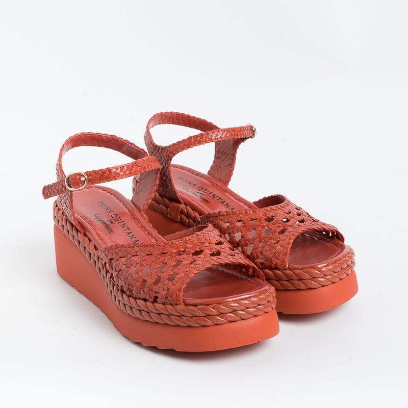 PONS QUINTANA IBIZA Wedge Sandals 10323 Orange
