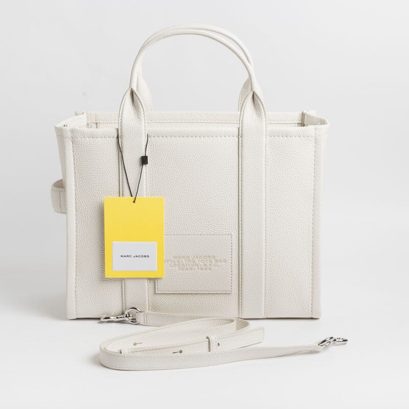 MARC JACOBS - H004L01PF21 - The Leather Medium Tote Bag - Cotton Silver Borse Marc Jacobs 