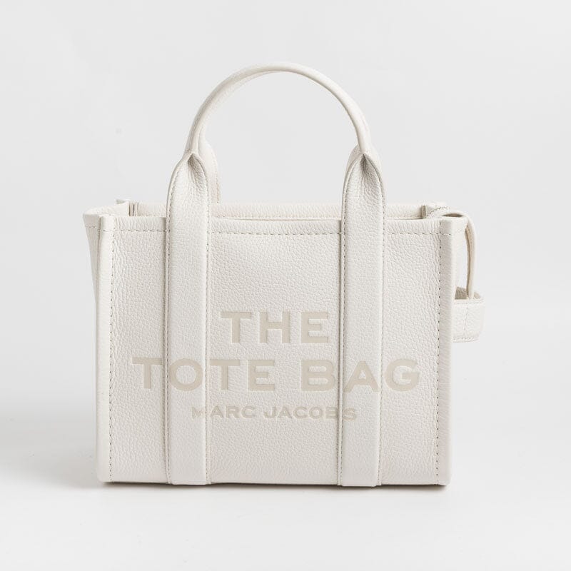 MARC JACOBS - The Leather Mini Tote Bag - Cotton Silver Borse Marc Jacobs 