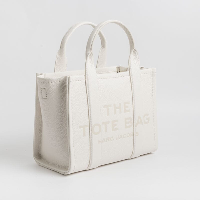 MARC JACOBS - The Leather Mini Tote Bag - Cotton Silver Borse Marc Jacobs 