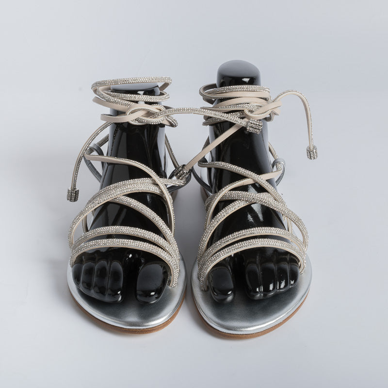 PAOLA FIORENZA - Thong sandal - FD22 - Silver Woman Shoes PAOLA FIORENZA
