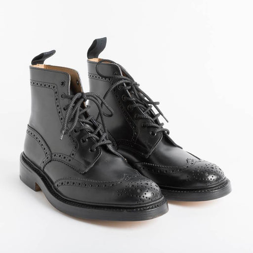 TRICKER'S - Amphibious - Black Stow - Leather Bottom Men's Shoes Tricker's