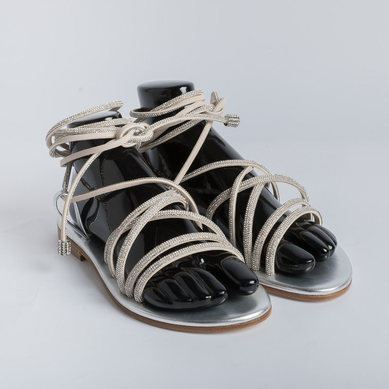 PAOLA FIORENZA - Thong sandal - FD22 - Silver Woman Shoes PAOLA FIORENZA