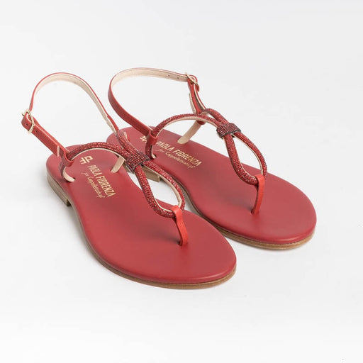 PAOLA FIORENZA - Flat Thong Sandals - SS2336 - Red Women's Shoes PAOLA FIORENZA