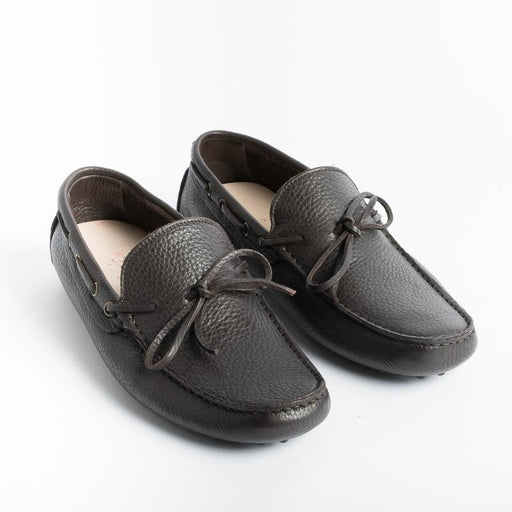 SACHET - Men's Moccasin - Dark Brown Tumbled Leather Men's Shoes SACHET - Men's Footwear Collection