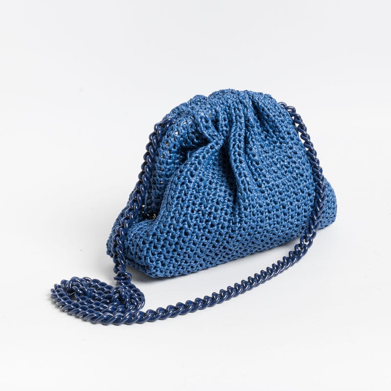 MARIA LA ROSA - Borsa a tracolla - Mini Game Crochet - Blue Borse MARIA LA ROSA 