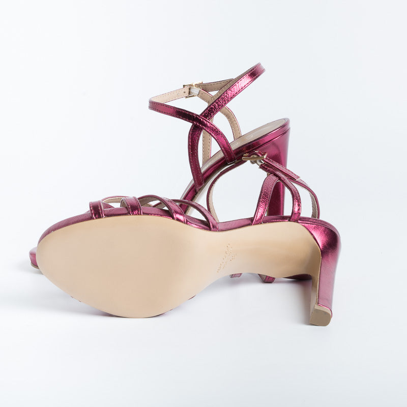 CappellettoShop - Lilyan3 Sandals - Fuxia Laminate Shoes Woman CAPPELLETTO 1948
