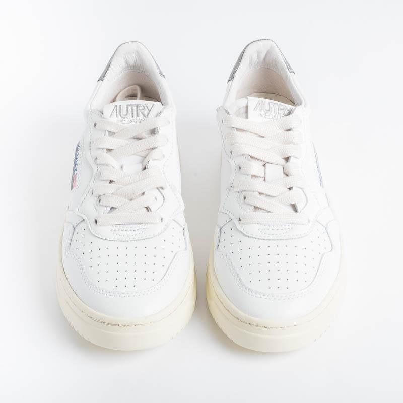 AUTRY LL05 - LOW WOM LEAT - Bianco/ Argento Scarpe Donna AUTRY - Collezione donna 