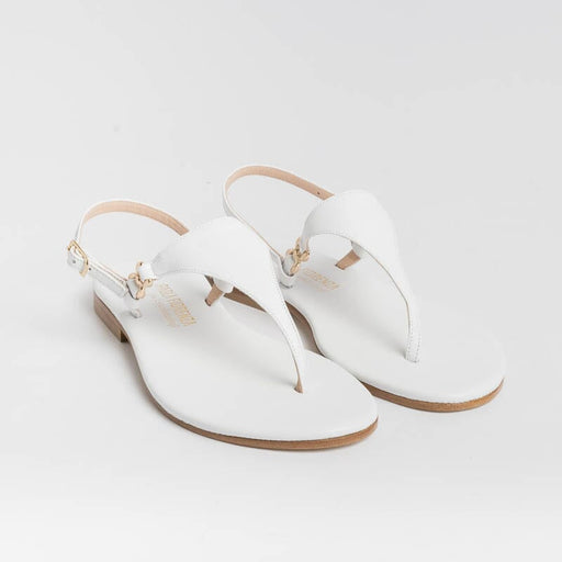 PAOLA FIORENZA - Triangle flat thong sandals - White Women's Shoes PAOLA FIORENZA