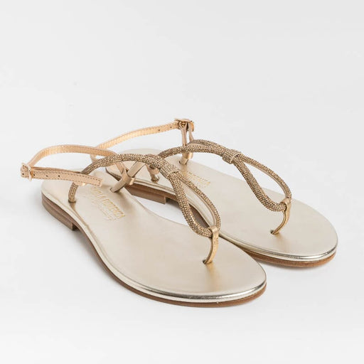 PAOLA FIORENZA - Flat Sandals Flip Flops - SS2336 - Amber Platinum Shoes Woman PAOLA FIORENZA