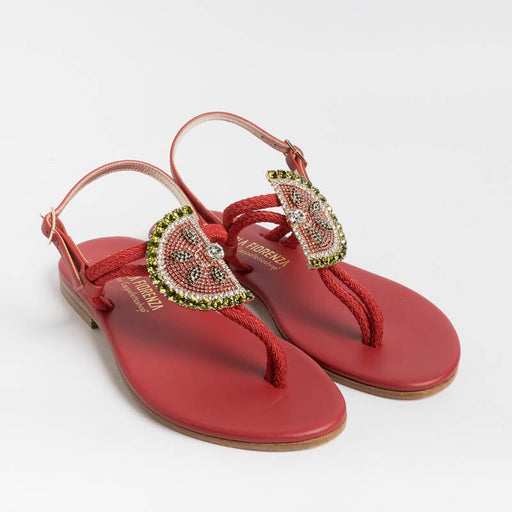 PAOLA FIORENZA - Flat Thong Sandals - FB1001 - Red Women's Shoes PAOLA FIORENZA