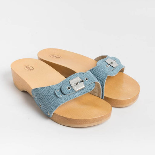 Scholl Iconic - Pescura Heel Clogs - Denim Light Blue Women's Shoes SCHOLL ICONIC