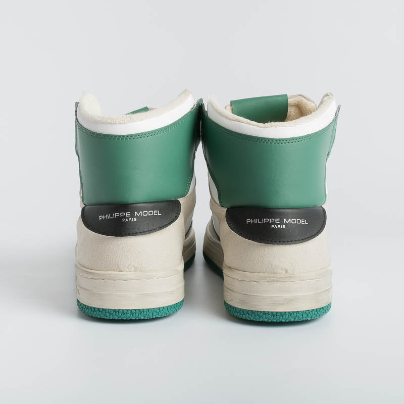 PHILIPPE MODEL - LYHU CX07 - Lyon - Blanc Vert Men's Shoes Philippe Model Paris