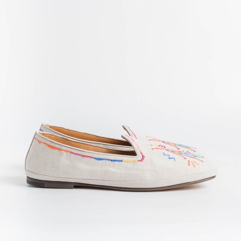 HENDERSON - Loafer - Nefertiti - Beige Fabric Shoes Woman HENDERSON - Woman Collection