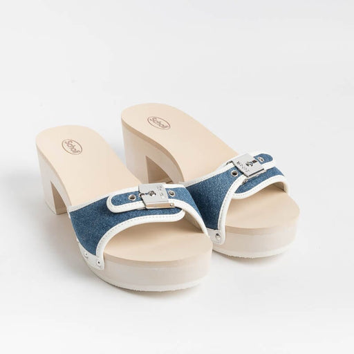 Scholl Iconic - Pescura Ibiza Clogs - Denim White Women's Shoes SCHOLL ICONIC