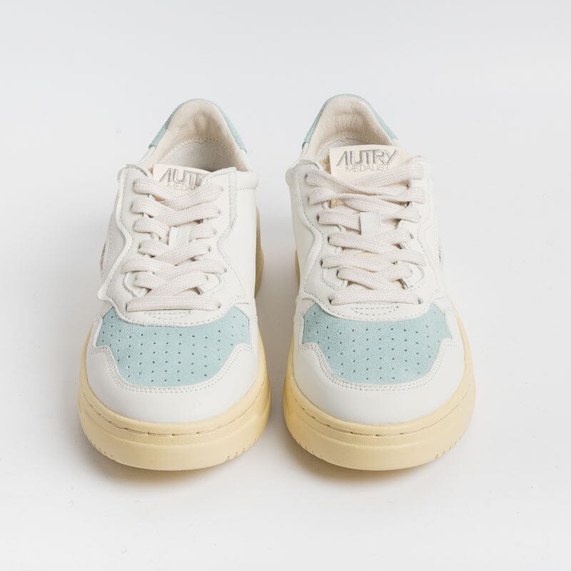 AUTRY - AULW SL02 - Sneakers LOW WOM SUEDE LEAT - Bianco Turchese Scarpe Donna AUTRY - Collezione donna 