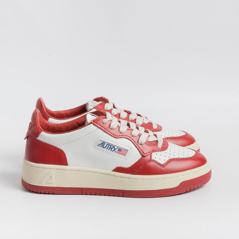 AUTRY - AULW WB02 - Sneakers LOW WOM LEAT - Bianco / Rosso Scarpe Donna AUTRY - Collezione donna 