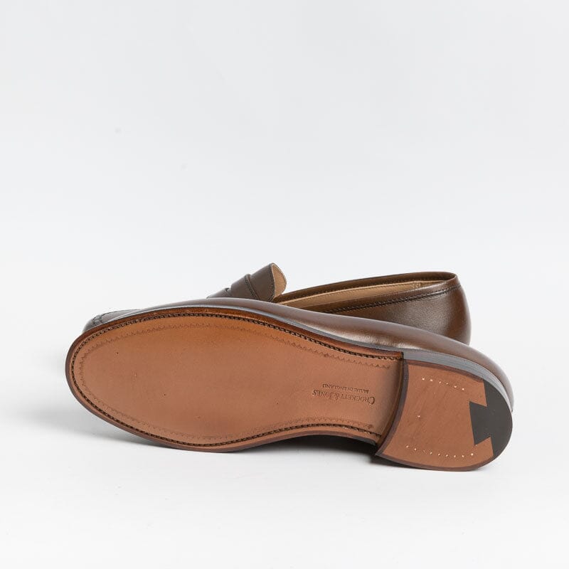 CROCKETT & JONES - Loafer - Boston - 28363A - Dark Brown Leather Man Shoes CROCKETT & JONES