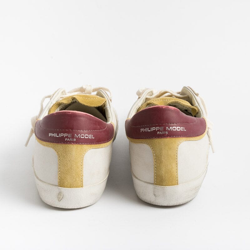 PHILIPPE MODEL - PRLU WX13 - ParisX - Vintage White/Mustard Men's Shoes Philippe Model Paris