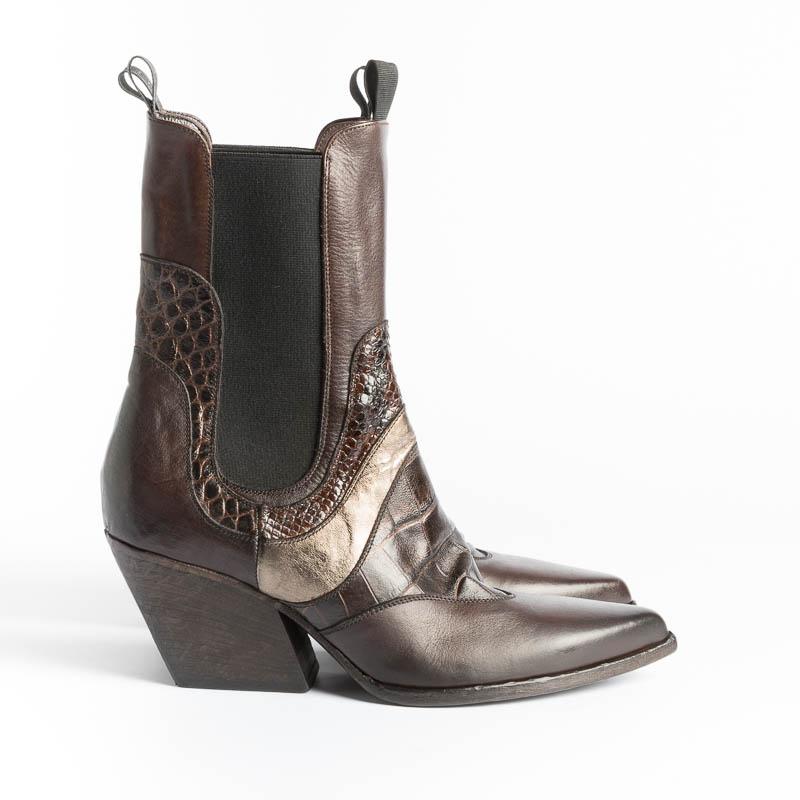ELENA IACHI - Texan E2470 - Dark Chocolate Women's Shoes Elena Iachi