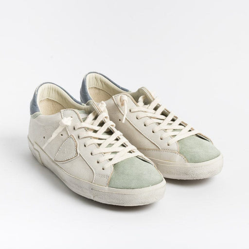 PHILIPPE MODEL - PRLU WX15 - ParisX - Vintage White/Green Men's Shoes Philippe Model Paris