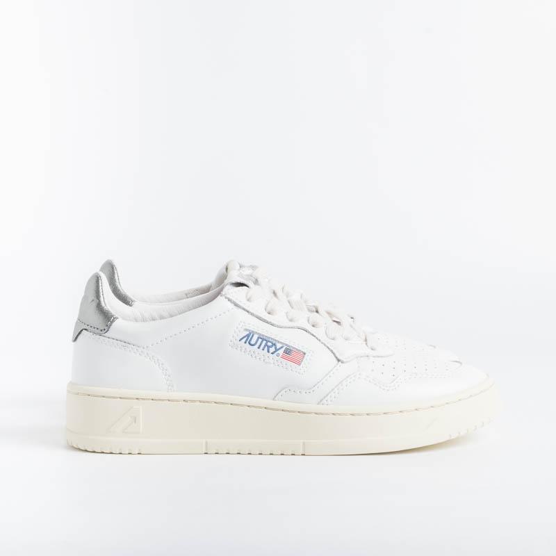 AUTRY LL05 - LOW WOM LEAT - Bianco/ Argento Scarpe Donna AUTRY - Collezione donna 
