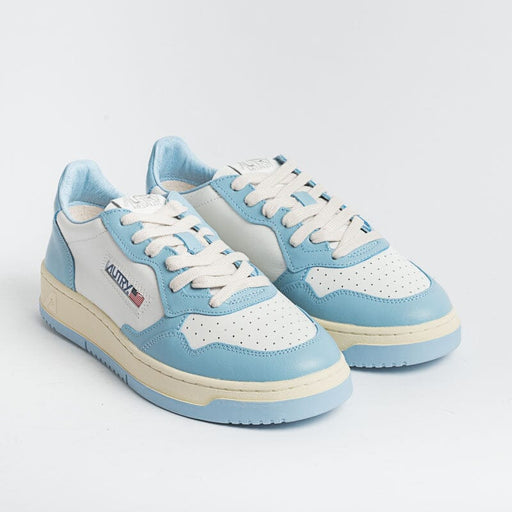 AUTRY AULM WB08 - LOW MAN LEAT - Bianco/Azzurro Scarpe Uomo AUTRY - Collezione uomo 