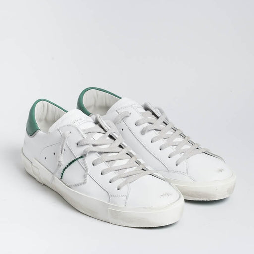 PHILIPPE MODEL - PRLU VB26 - ParisX - White/ Green Men's Shoes Philippe Model Paris