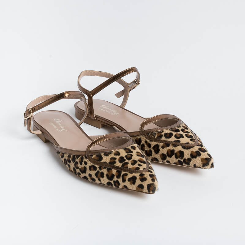 CHEVILLE - Sling Back - Naomi - Bronze Leopard Women's Shoes CHEVILLE
