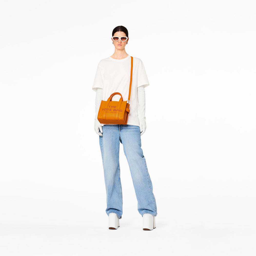 MARC JACOBS - H004L01PF21_841 - The Leather Mini Tote Bag - Scorched Orange Marc Jacobs Bags